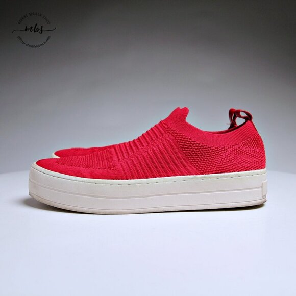 J/Slides Hilo Knit Platform Slip On in Red Women Size 8.5 - Picture 4 of 14